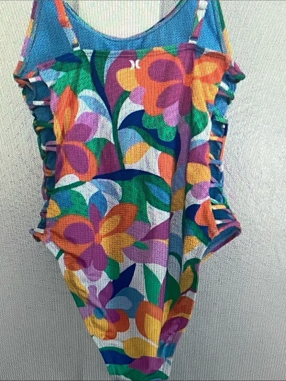 Hurley Bright Multi-Color Floral One-Piece